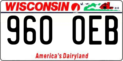 WI license plate 960OEB