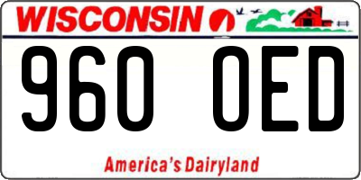 WI license plate 960OED