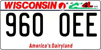 WI license plate 960OEE