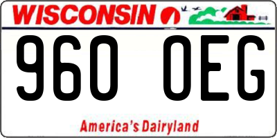 WI license plate 960OEG