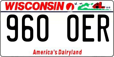WI license plate 960OER