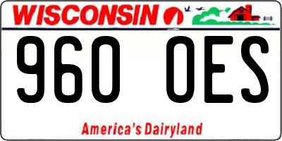 WI license plate 960OES