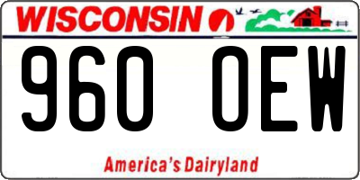 WI license plate 960OEW