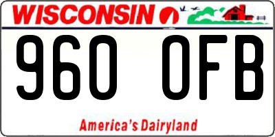 WI license plate 960OFB
