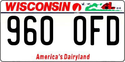 WI license plate 960OFD
