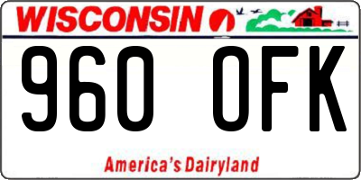 WI license plate 960OFK