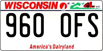WI license plate 960OFS