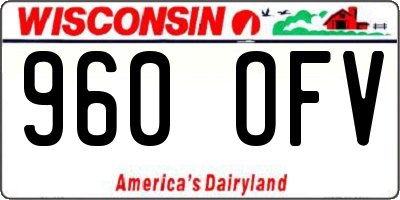 WI license plate 960OFV