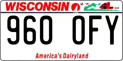 WI license plate 960OFY