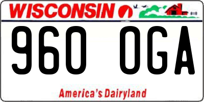 WI license plate 960OGA