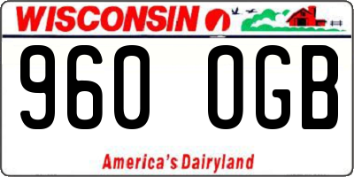 WI license plate 960OGB