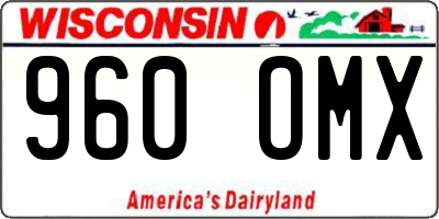 WI license plate 960OMX