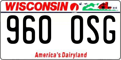 WI license plate 960OSG