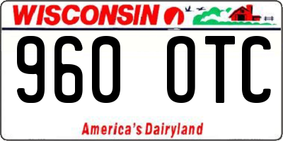 WI license plate 960OTC