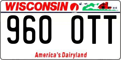 WI license plate 960OTT