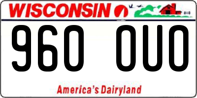 WI license plate 960OUO