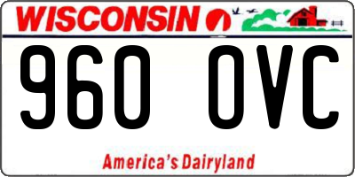 WI license plate 960OVC