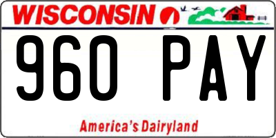 WI license plate 960PAY