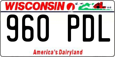WI license plate 960PDL