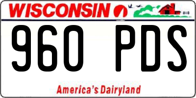 WI license plate 960PDS