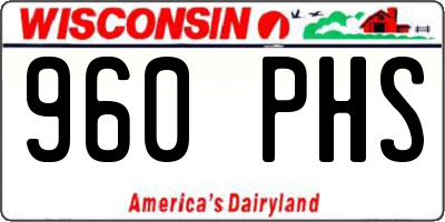 WI license plate 960PHS