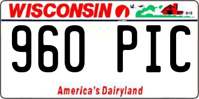 WI license plate 960PIC