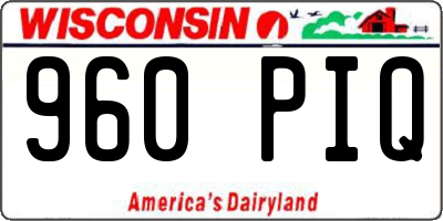 WI license plate 960PIQ