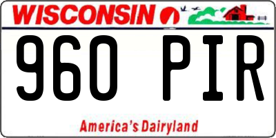 WI license plate 960PIR