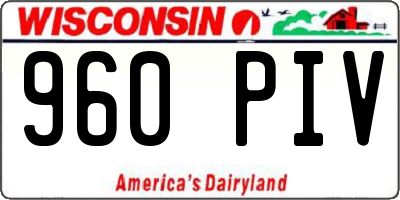 WI license plate 960PIV