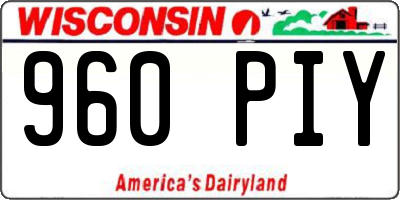 WI license plate 960PIY