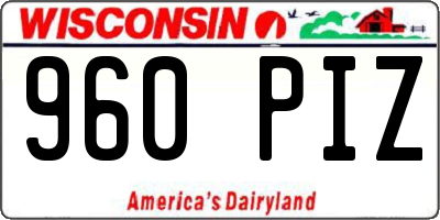 WI license plate 960PIZ