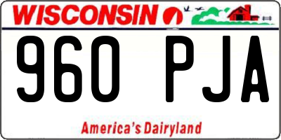 WI license plate 960PJA