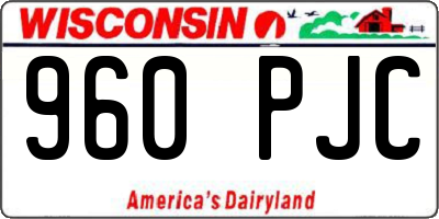 WI license plate 960PJC