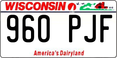 WI license plate 960PJF