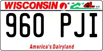 WI license plate 960PJI