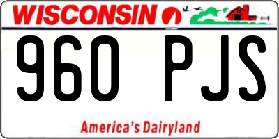 WI license plate 960PJS