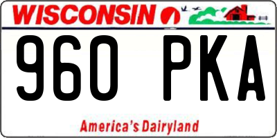 WI license plate 960PKA