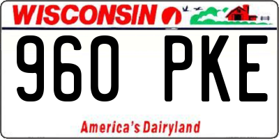 WI license plate 960PKE