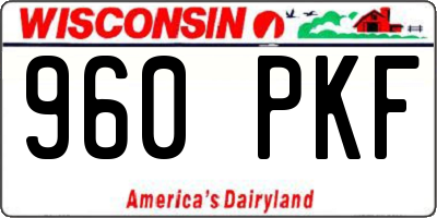 WI license plate 960PKF