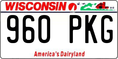 WI license plate 960PKG