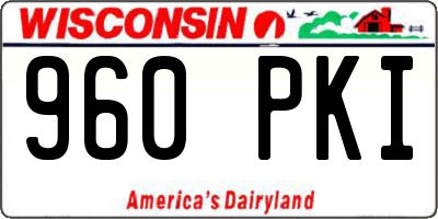 WI license plate 960PKI