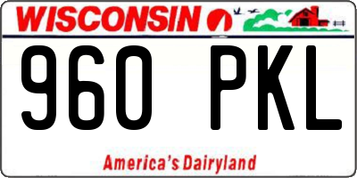 WI license plate 960PKL