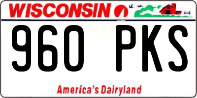 WI license plate 960PKS