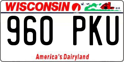 WI license plate 960PKU