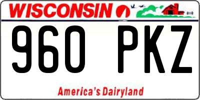 WI license plate 960PKZ