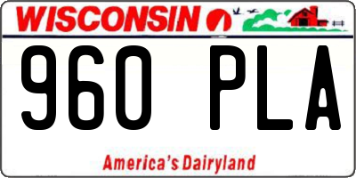 WI license plate 960PLA