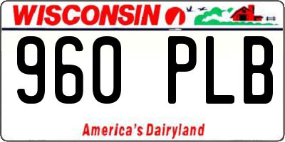 WI license plate 960PLB