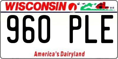 WI license plate 960PLE