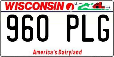 WI license plate 960PLG