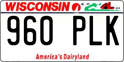 WI license plate 960PLK
